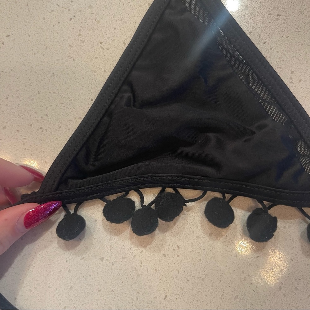 Tularosa Black Pom Poms Bikini Top - Picture 6 of 6